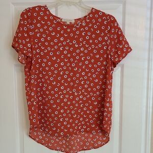 Everleigh Orange And Blue Floral Blouse